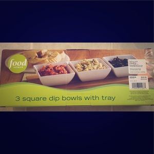 Food Network 3 Dip Bowls w/ Tray
